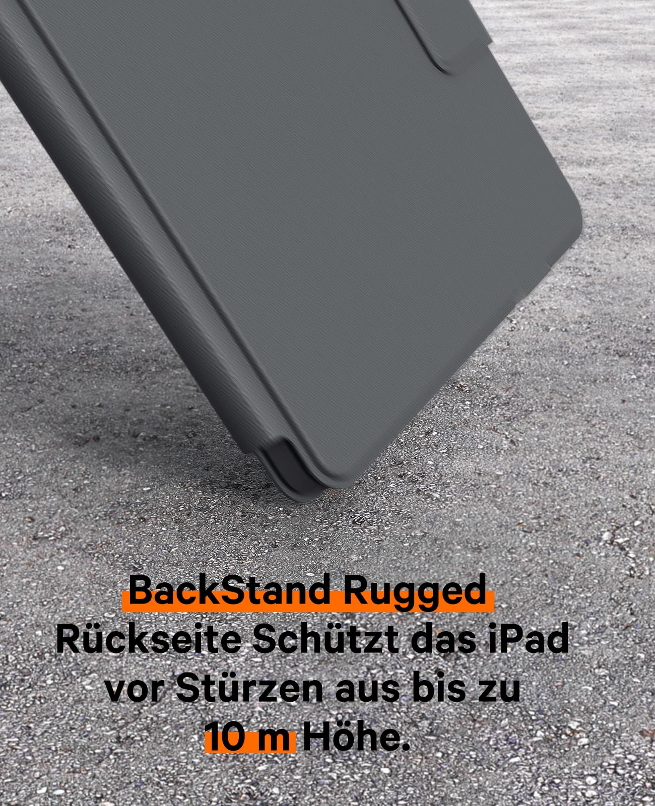 CHESONA Custodia protettiva per iPad Air 2024 con tastiera da 11", supporto posteriore robusto per iPad Air 5/4 con touchpad, supporto regolabile da 15 a 180°, tastiera QWERTZ iPad Pro 11, grigio