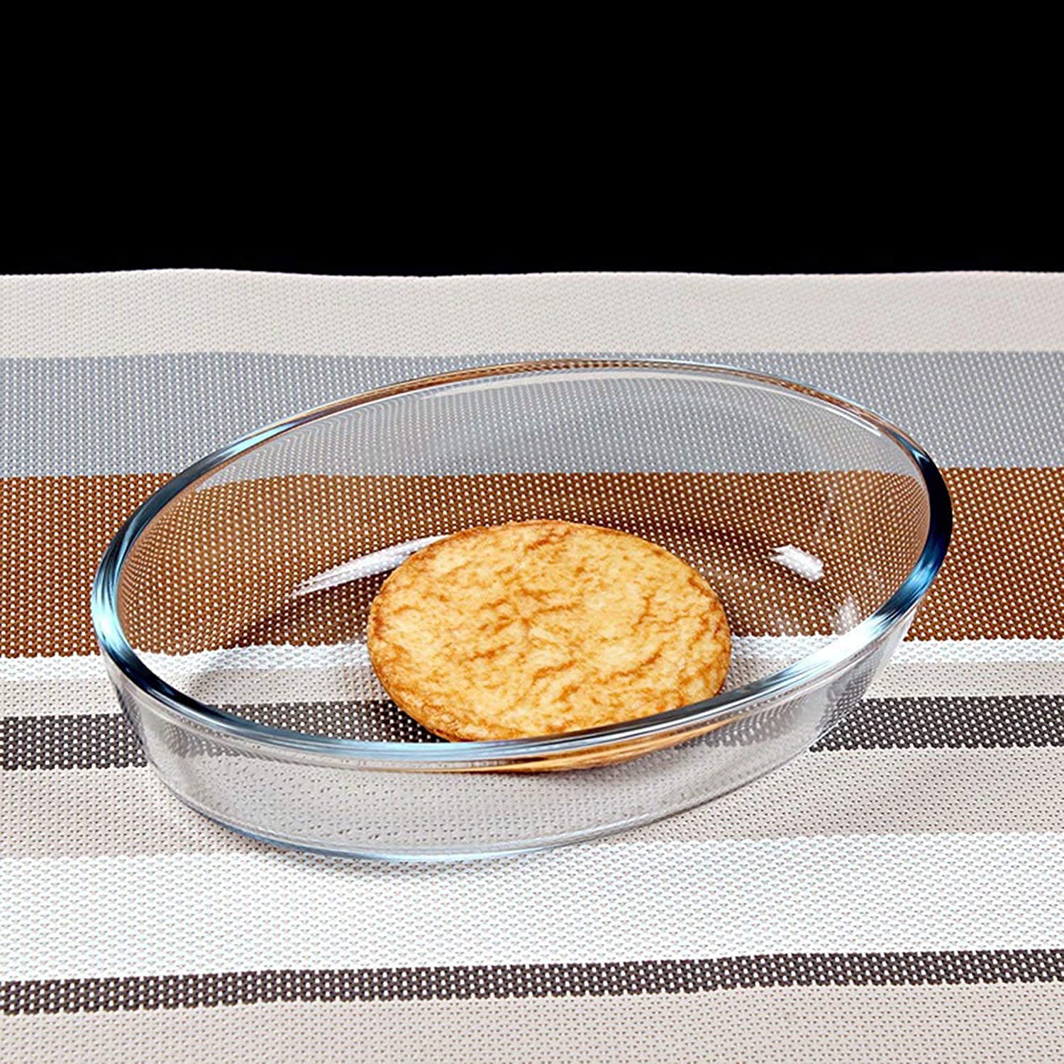Molde Redondo de Vidrio para Hornear Tartas, Resistente al Calor, Transparente, para Pasteles, Tartas y flanes (Color A, 2,4 l)