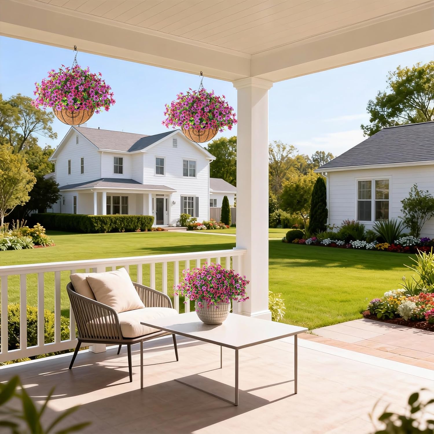 Artificial Flowers for Outdoors, 12 Bundles Multicolor Faux Silk Flower Spring Summer Decoration, Artificial Plants Fake Outdoor Flowers UV Resistant No Fade for Home Planter Porch Patio Yard Decor - Image 4