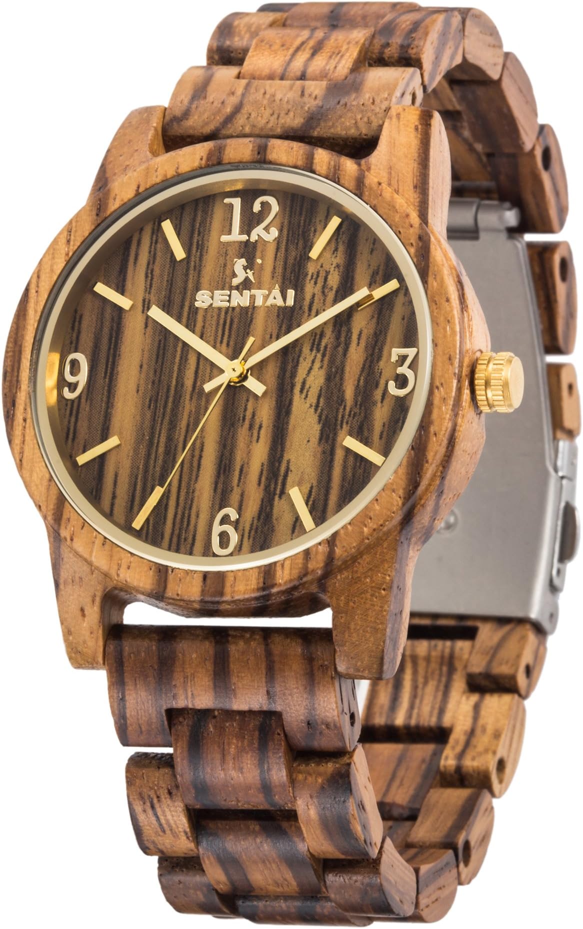Wood Watches for Men Handmade Zebra Wooden Watch Casual Lightweight Wristwatch