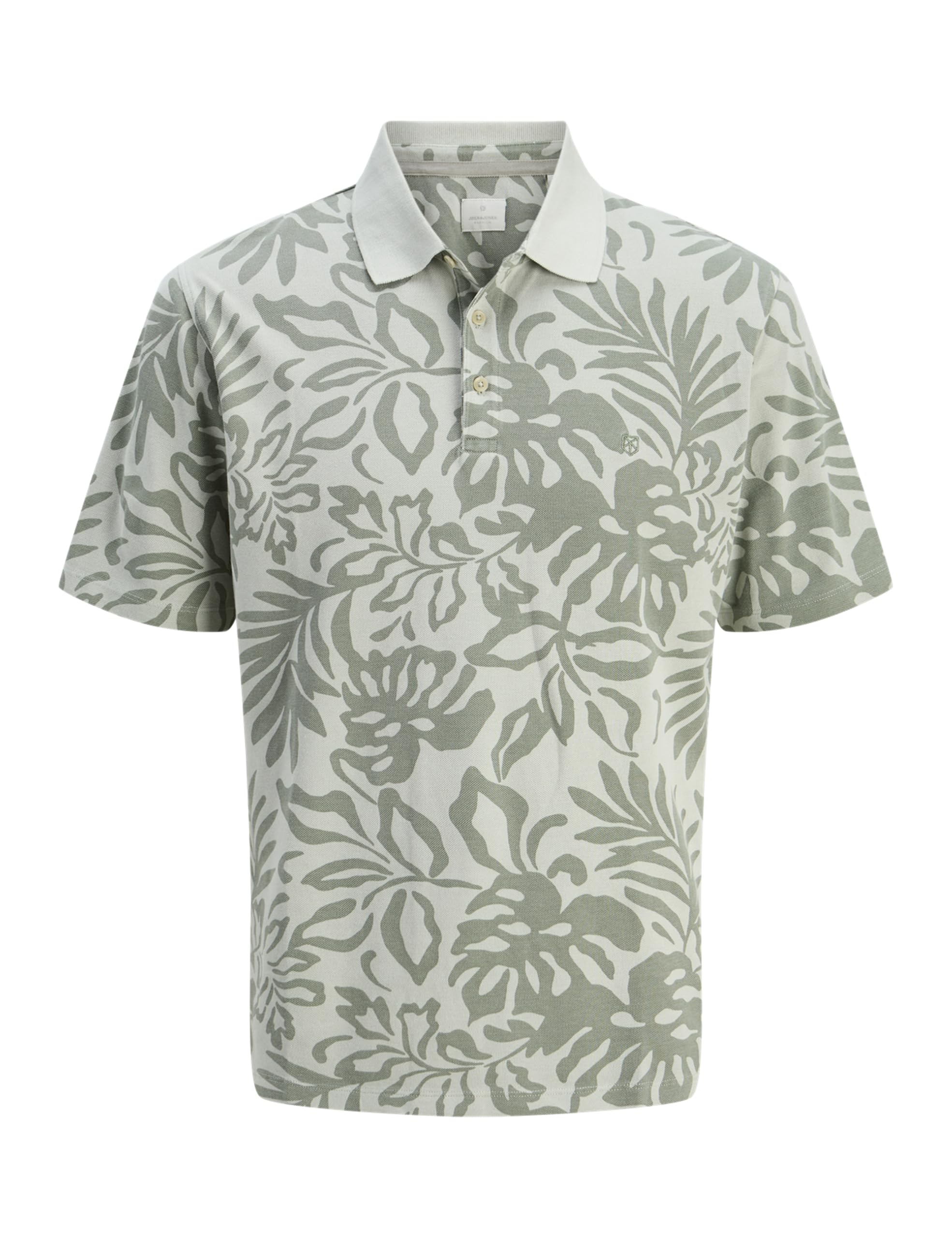 JACK & JONES Jprbluwilliam SS AOP Polo Shirt, Aqua Gray, S