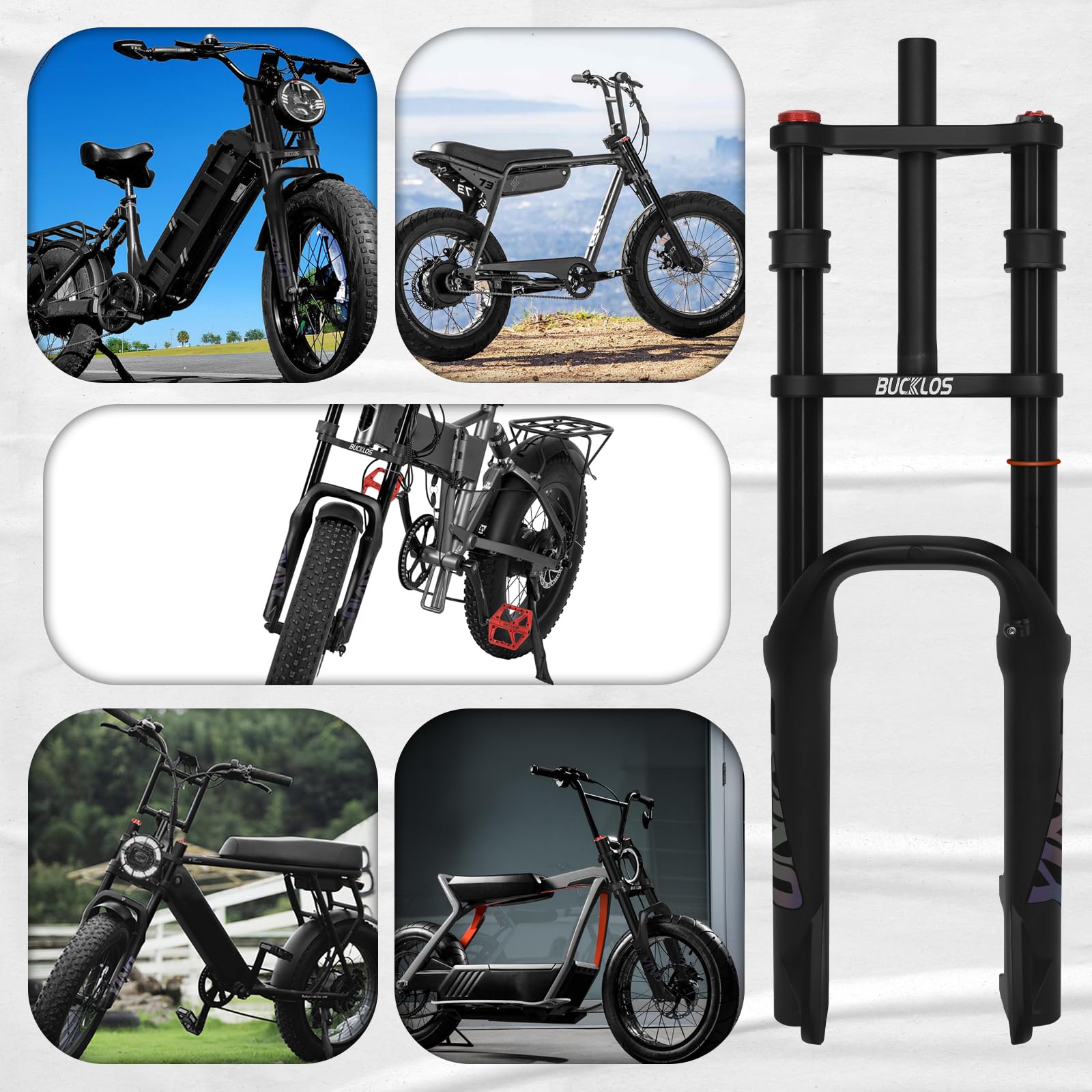 20 x 4,0 Zoll Fat Tire Elektrofahrrad Luftfedergabel Federweg 180 mm, QR-Abstand Nabe 135 mm Gerader Rohr 1 1/8 MTB Doppelkrone Fahrrad Vorderradgabel Scheibenbremse für Ebike Schnee Strand
