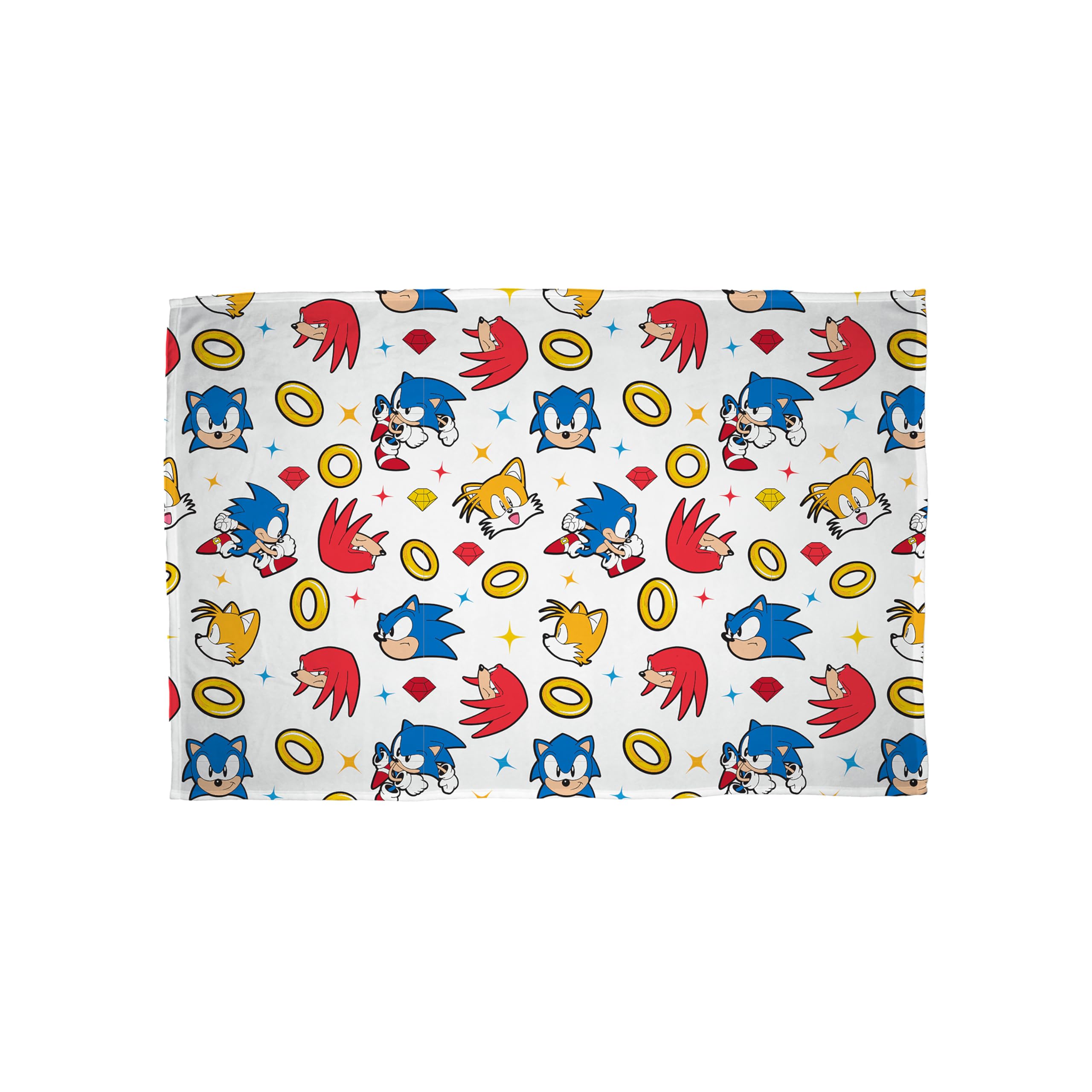 Sonic The Hedhehog Official Fleece Throw Blanket | Super Soft, Sonic the Hedgehog Design | Warm Super Soft Feel White Throw | Perfect for Home, Bedroom, Sleepovers & Camping | Size 100 x 150cm