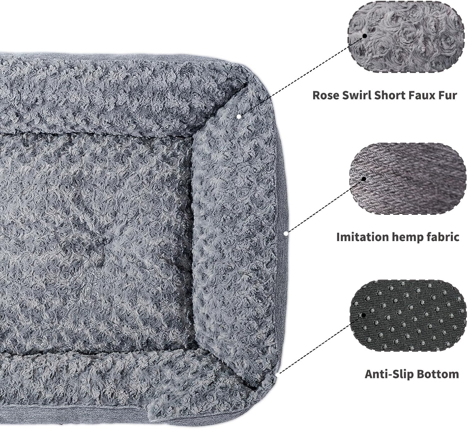 review Washable Dog Beds for Medium and Large Dogs, Orthopedic Dog Bed with Bolster, Memory Foam Dog Couch Bed with Removable Cover, Pet Cuddler Anti-Slip Bottom (Medium), Grey