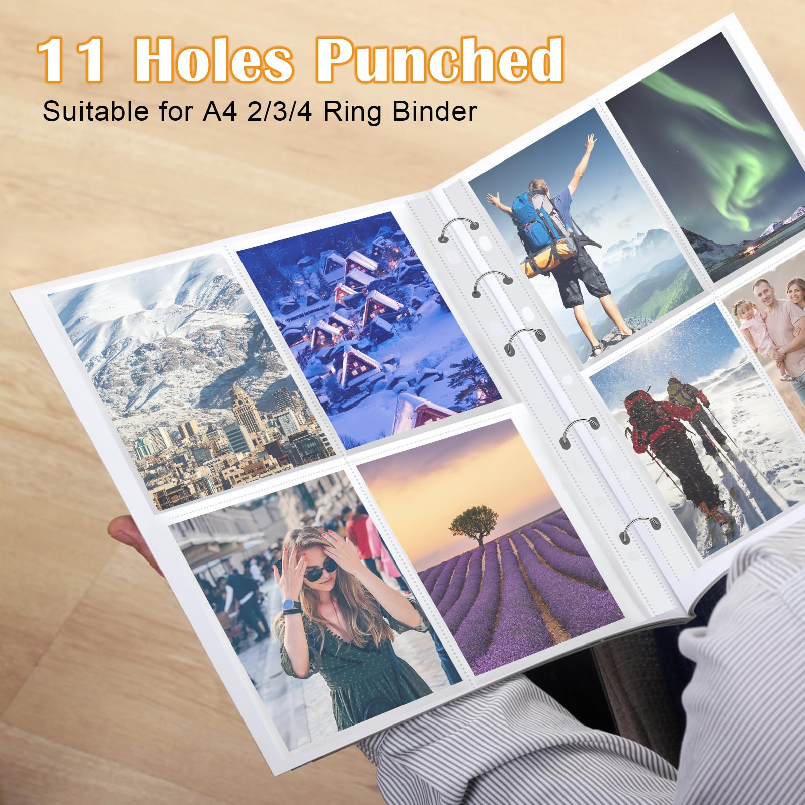 Bustine Trasparenti Per Foto A4 - Confezione Da 50 Con 4 Scomparti Per Album Fotografici