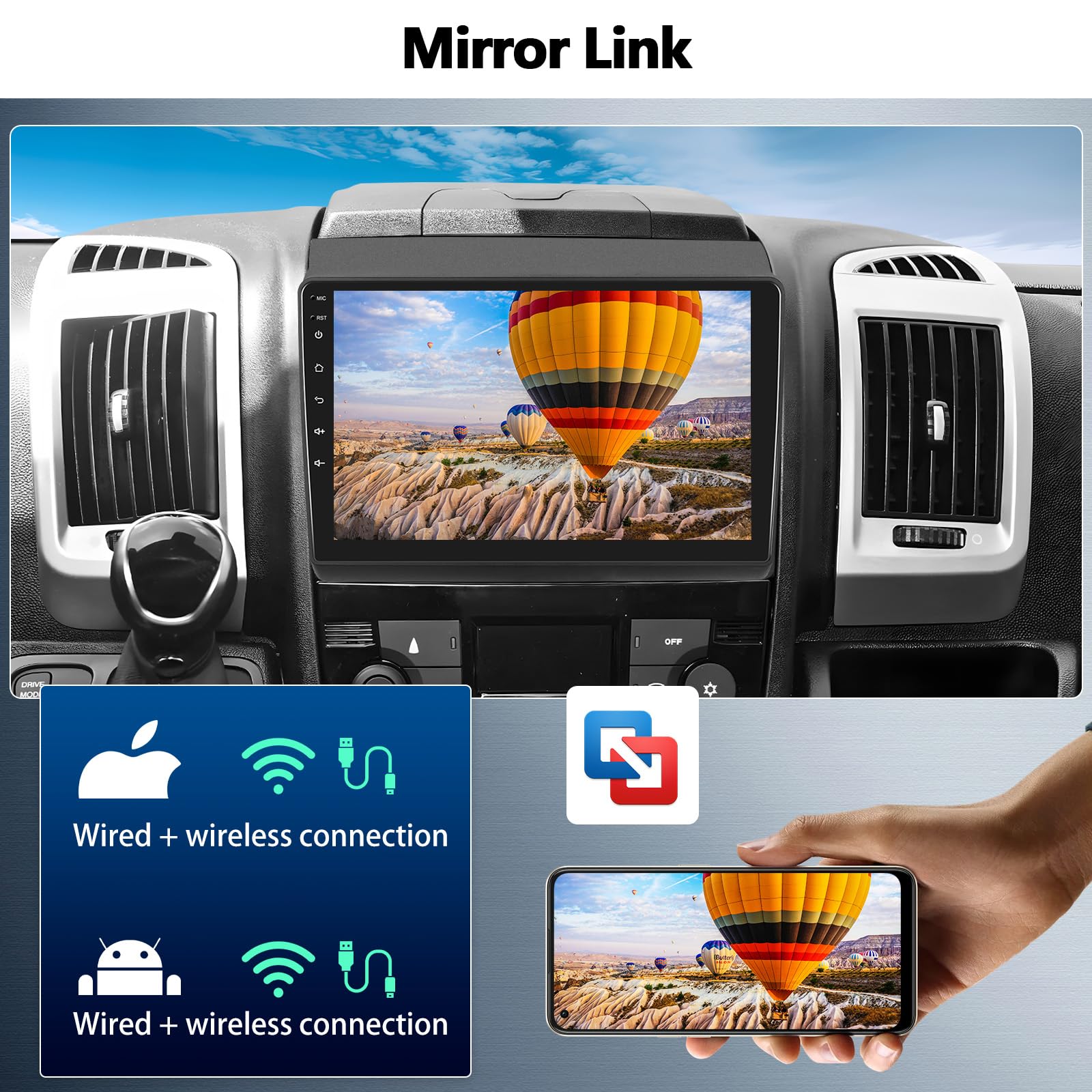 Autoradio Android 13 Pour Fiat Ducato 3 / Peugeot Boxer 2 / Citroën Jumper 2 (2011-2022) - 9" écran, CarPlay/Android Auto Sans Fil, 4G+64G