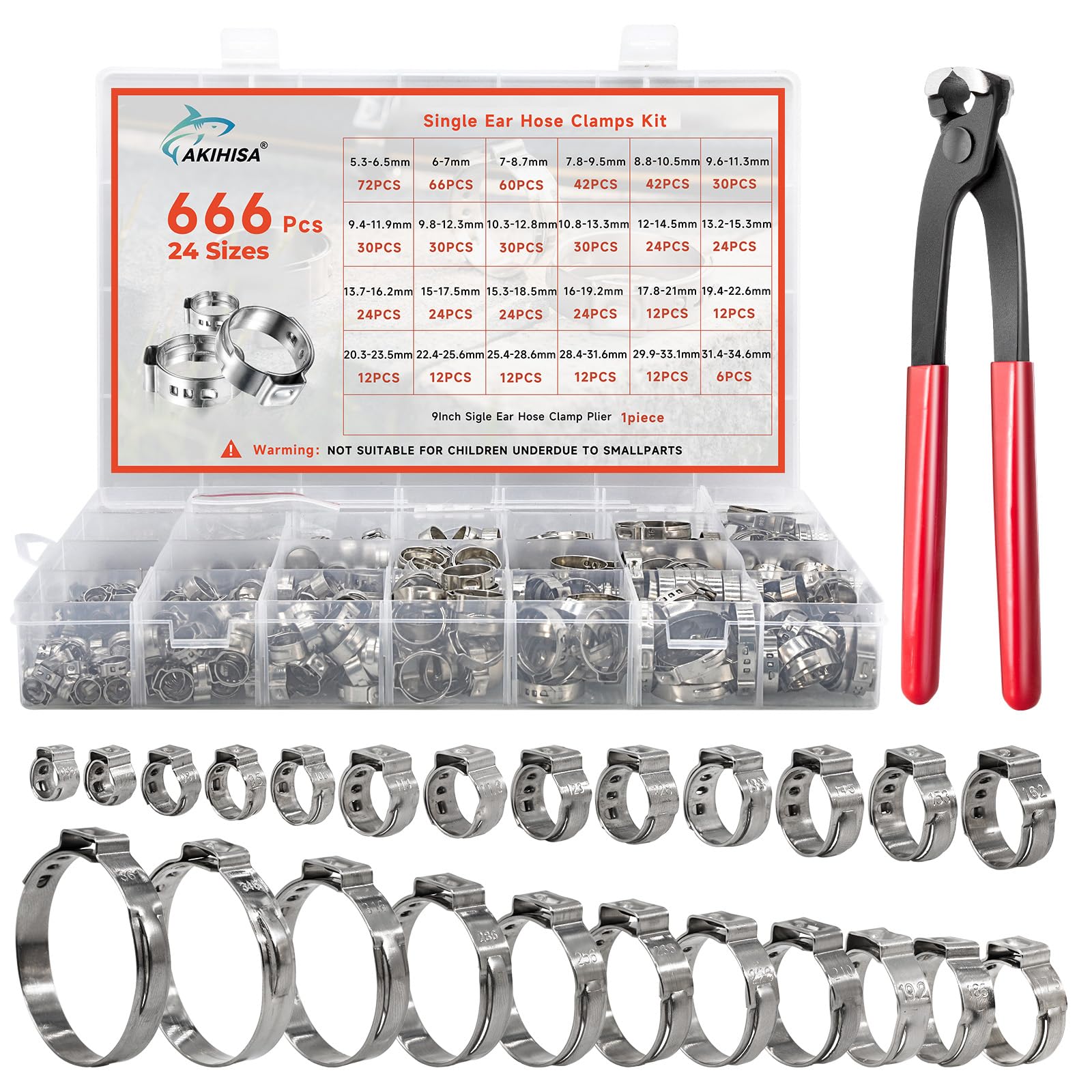 300 Stainless Steel Hose Clamps - Automotive Plumbing -9 300 Stainless Steel Hose Clamps - Automotive Plumbing -9