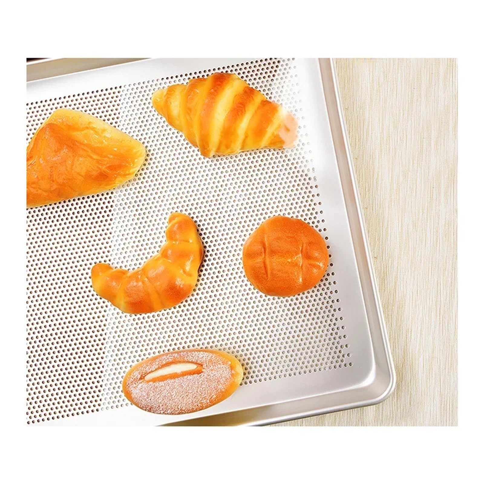 Bandeja for hornear antiadherente de aluminio perforada | Tamaño de 60 × 40 cm, fácil de limpiar for hornear y asar alimentos.(Black)