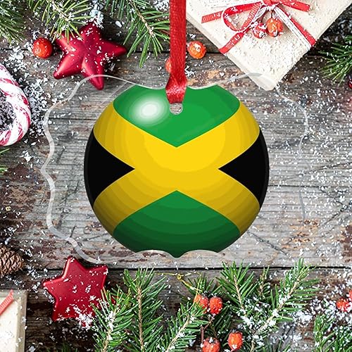 Miniatura 7 de Swavecat Adorno de bandera  Adorno de árbol de Navidad de Jamaica, recuerdo de la ciudad, adorno colgante de árbol de Navidad acrílico Jamaica,
