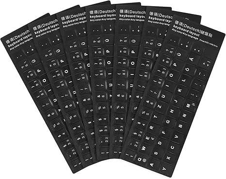 PATIKIL Tastaturaufkleber Set - 2x Englisch/Portugiesisch Keyboard Folien | Wasserdichte PVC Aufkleber Für Laptop & PC