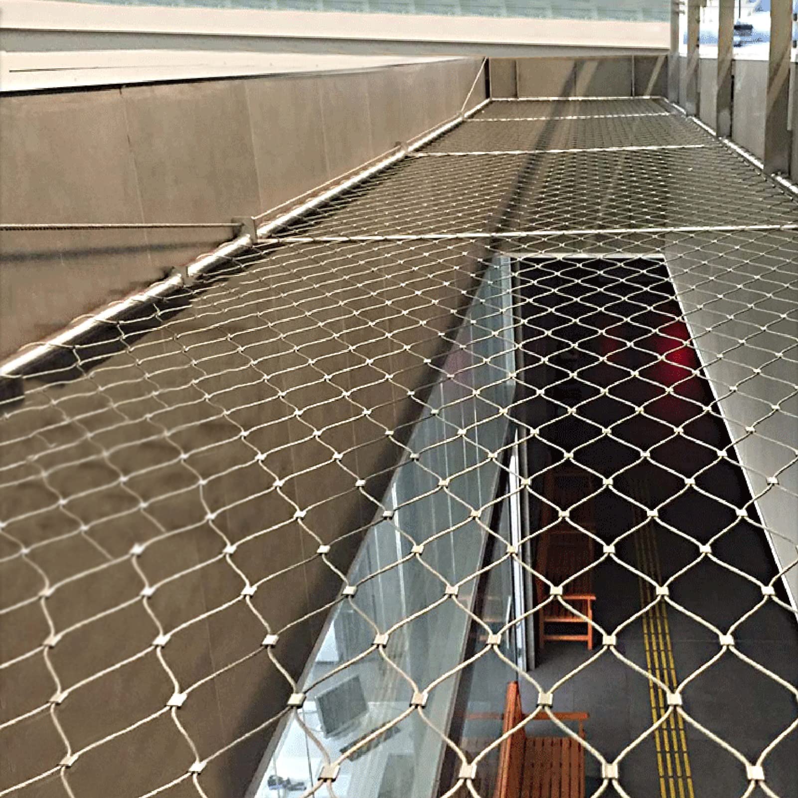 Rete metallica in acciaio inossidabile per piante rampicanti Rete di protezione per balcone personalizzabile (colore: argento Dimensioni: 1x12m) - Forte barriera di sicurezza