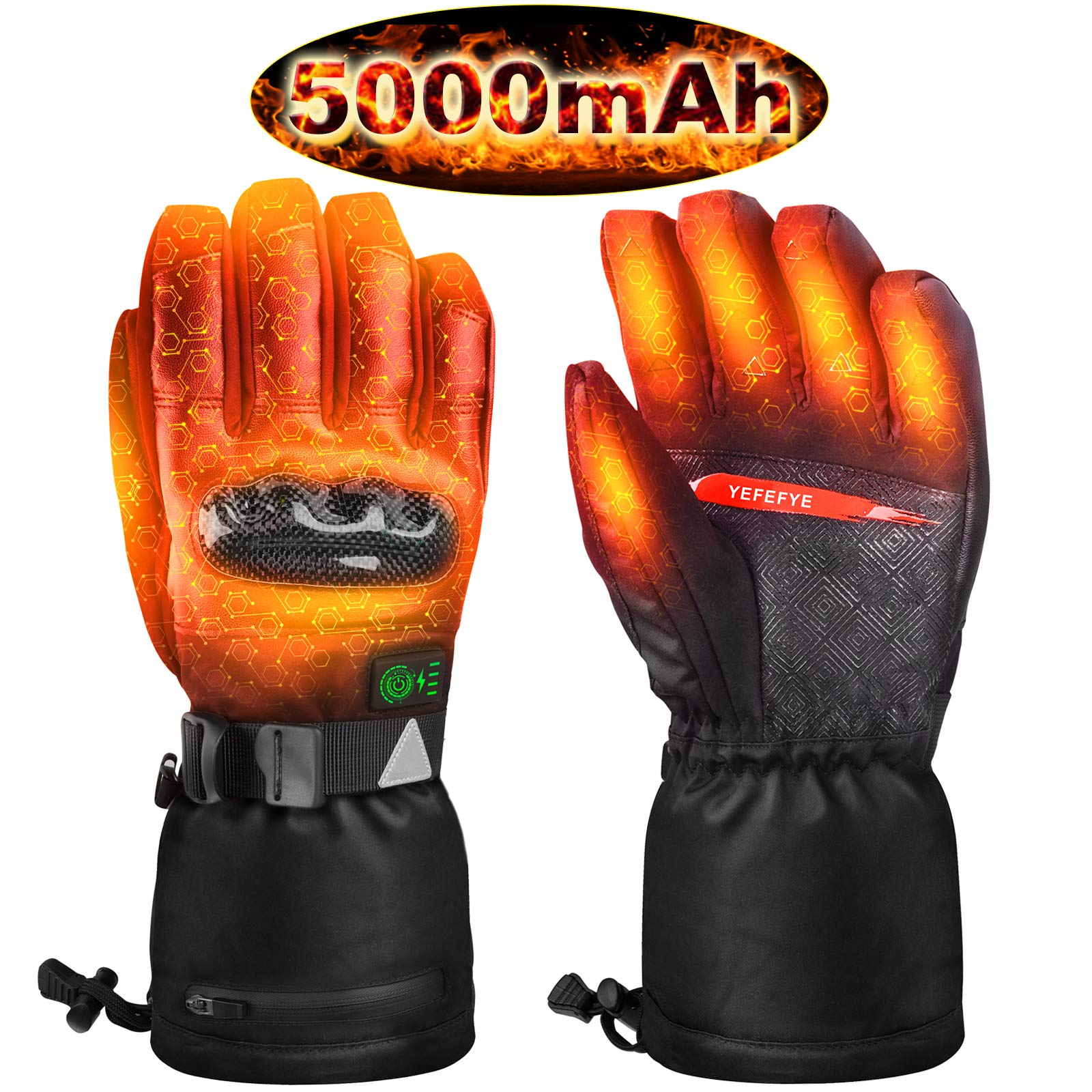 Heated Gloves for Men Women - with 7.4V 5000 mAh Battery Electric Heating Gloves for Motorcycle, Outdoor Work Rechargeable