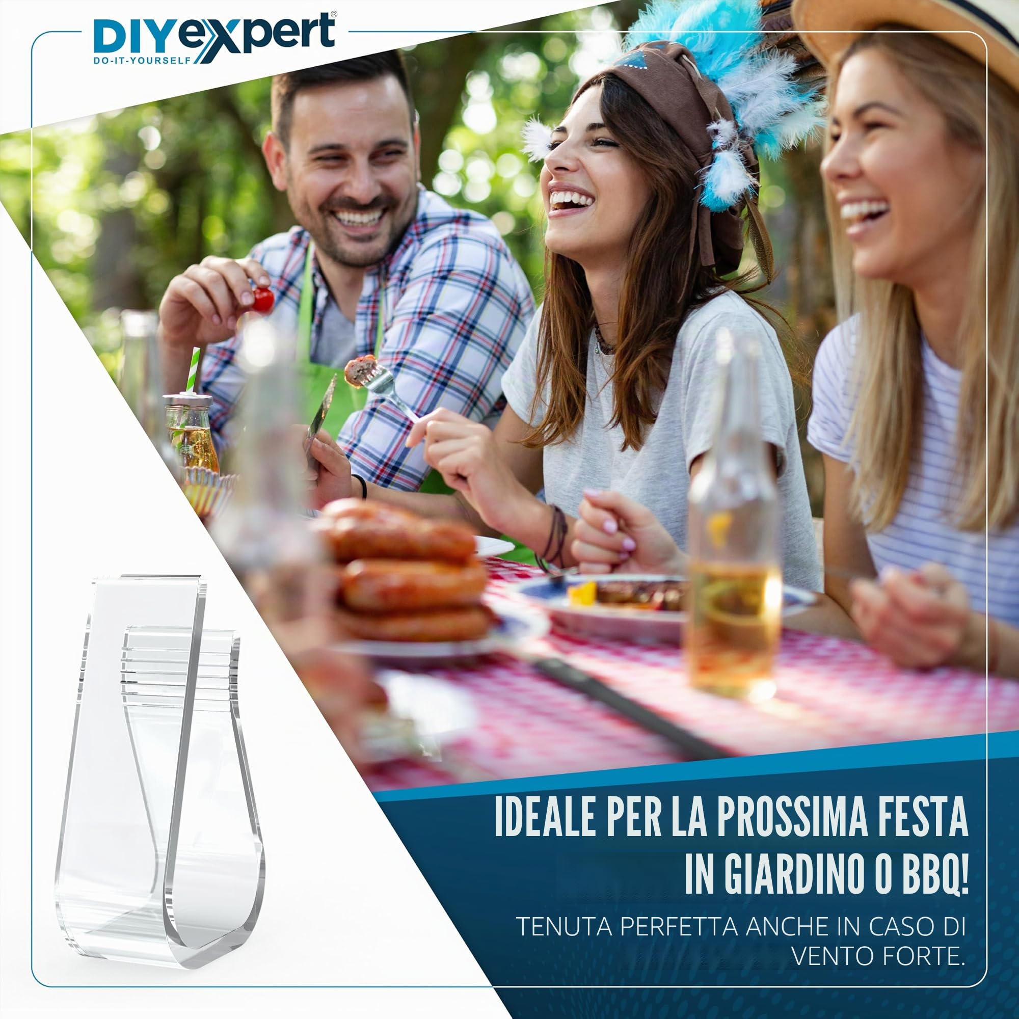 Mollette per tovaglia trasparenti 25 mm 4 pezzi antiscivolo resistenti alle intemperie Germania