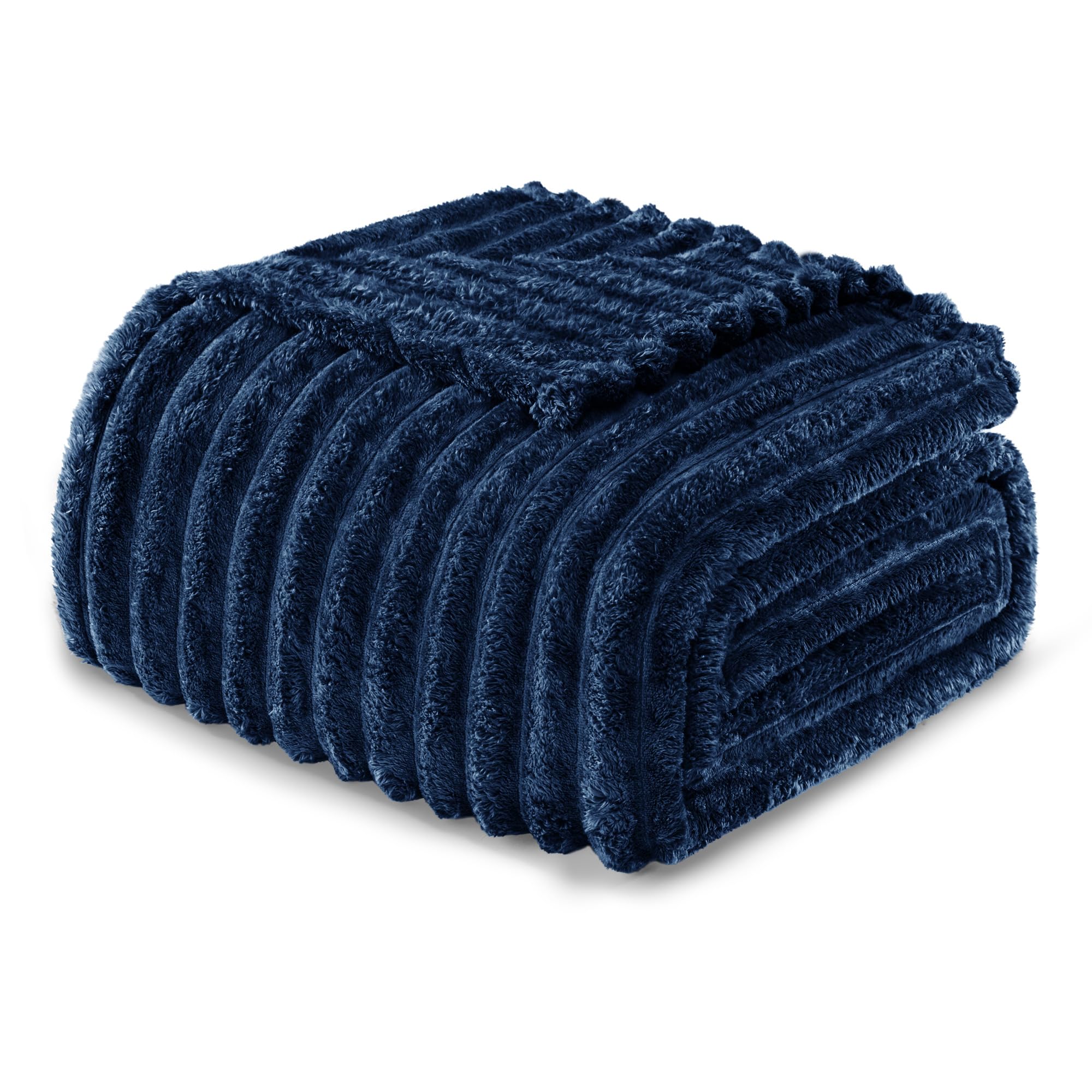 Exclusivo Mezcla Fleece Throw Blanket for Sofa Super Soft Striped Jacquard Bed Blanket