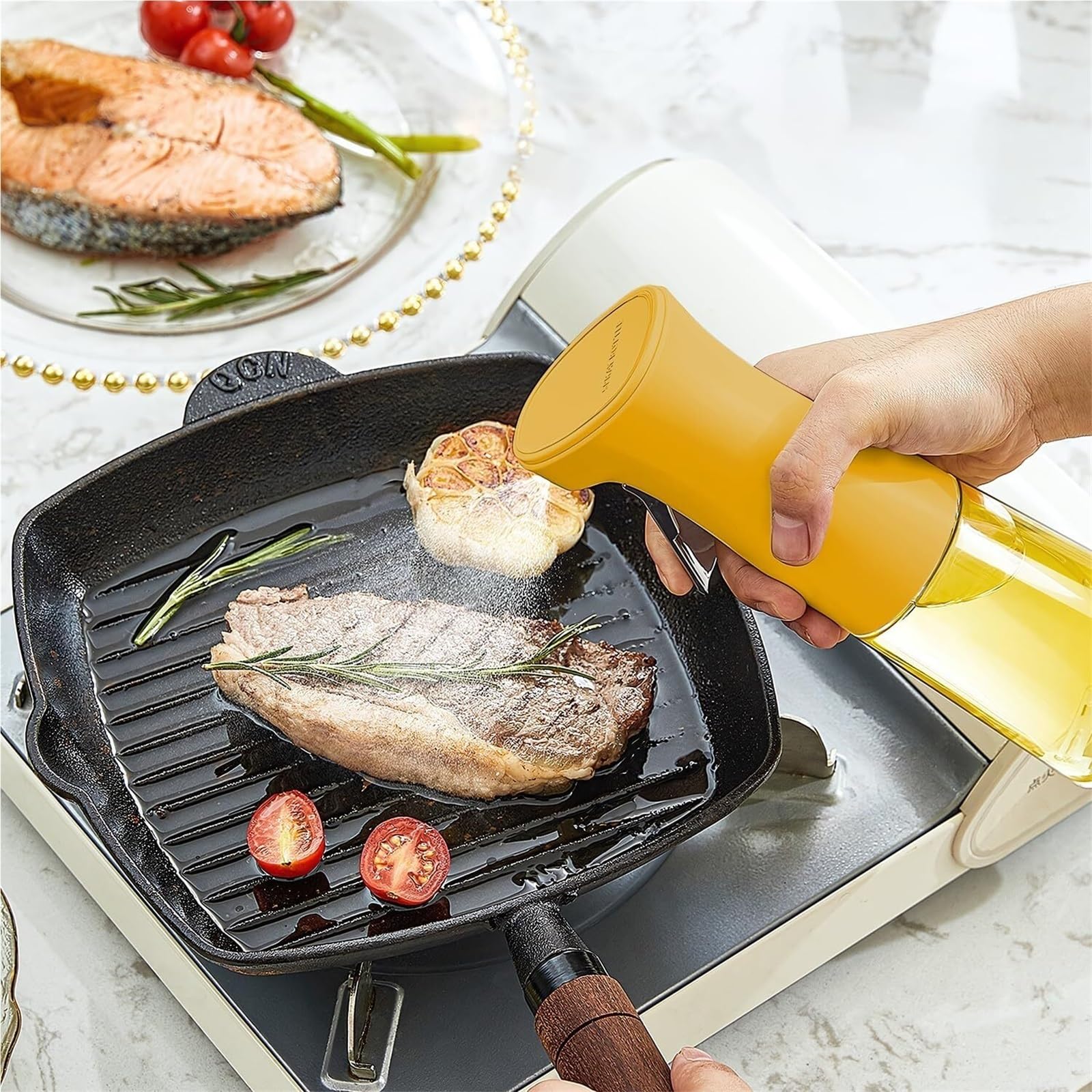 Ölsprüher Für Speiseöl Ölsprüher-Zerstäuber For Den Heimgebrauch Ist Geeignet For Luftfritteusen, Salate, Braten, Grillen, Grün Grillen Küche(Grün)
