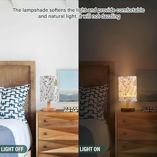 Miniatura 5 de Lámparas de mesa de noche de baño con puerto USB, rana, flores, libélulas, lámparas de mesa para mesa de vidrio para niñas