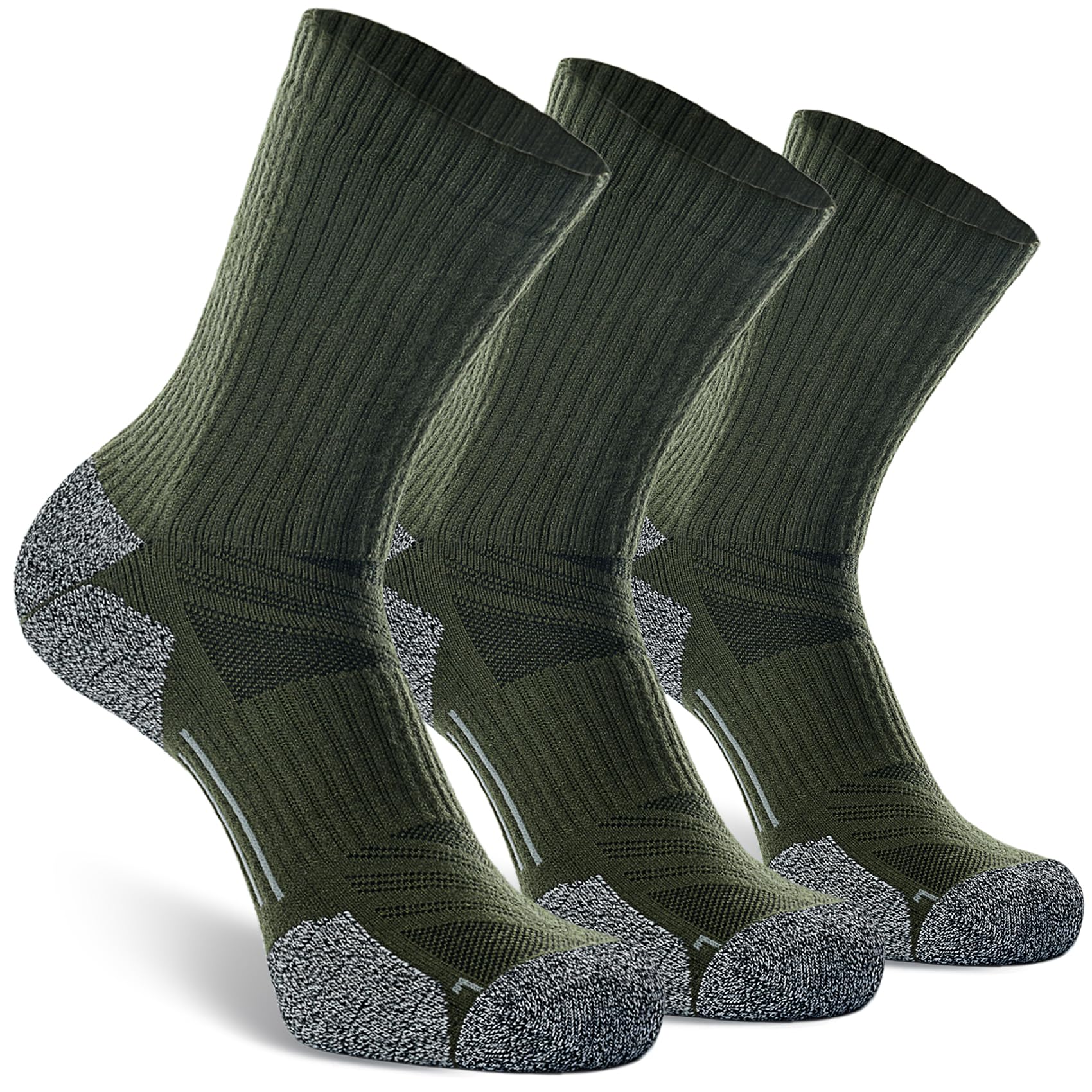 CWVLC Crew Hiking Socks, Cushion, Moisture Wicking, Arch Compression Boot Socks