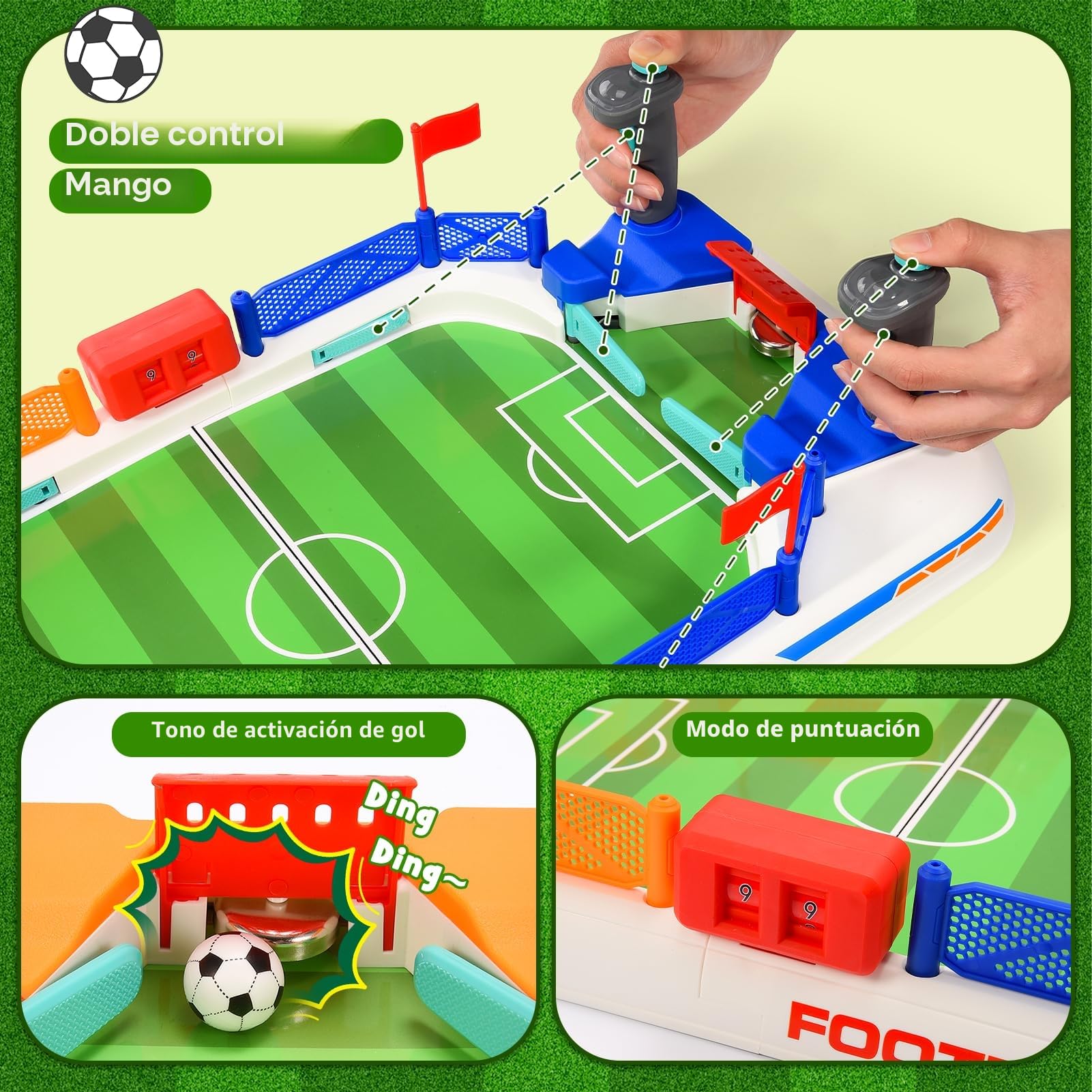 Mini Futbolines para Niños Adultos, Juguetes Niños 4-11 Años Juegos de Mesa Regalo Futbol para Niño 3-12 Años Regalos Navidad Cumpleaños Niño Copa del Mundo 2026