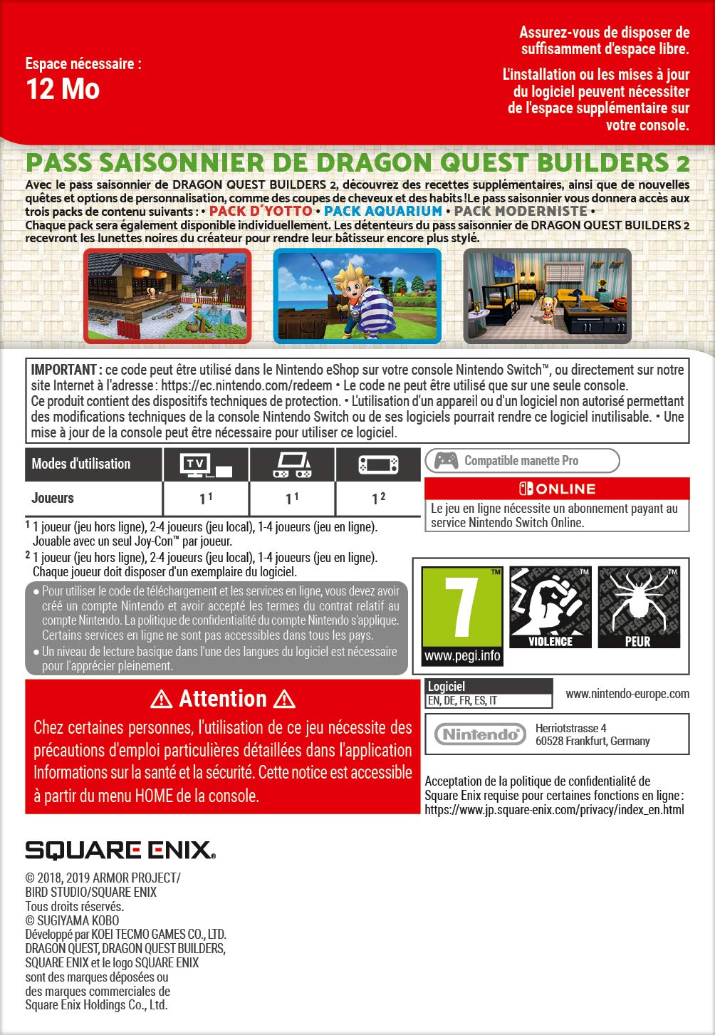 Dragon Quest Builders 2 | Switch - Version digitale/code