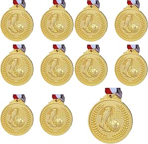 Médailles Enfants - Médaille d'Or - 28 Pièces - Plastique - Rubans de