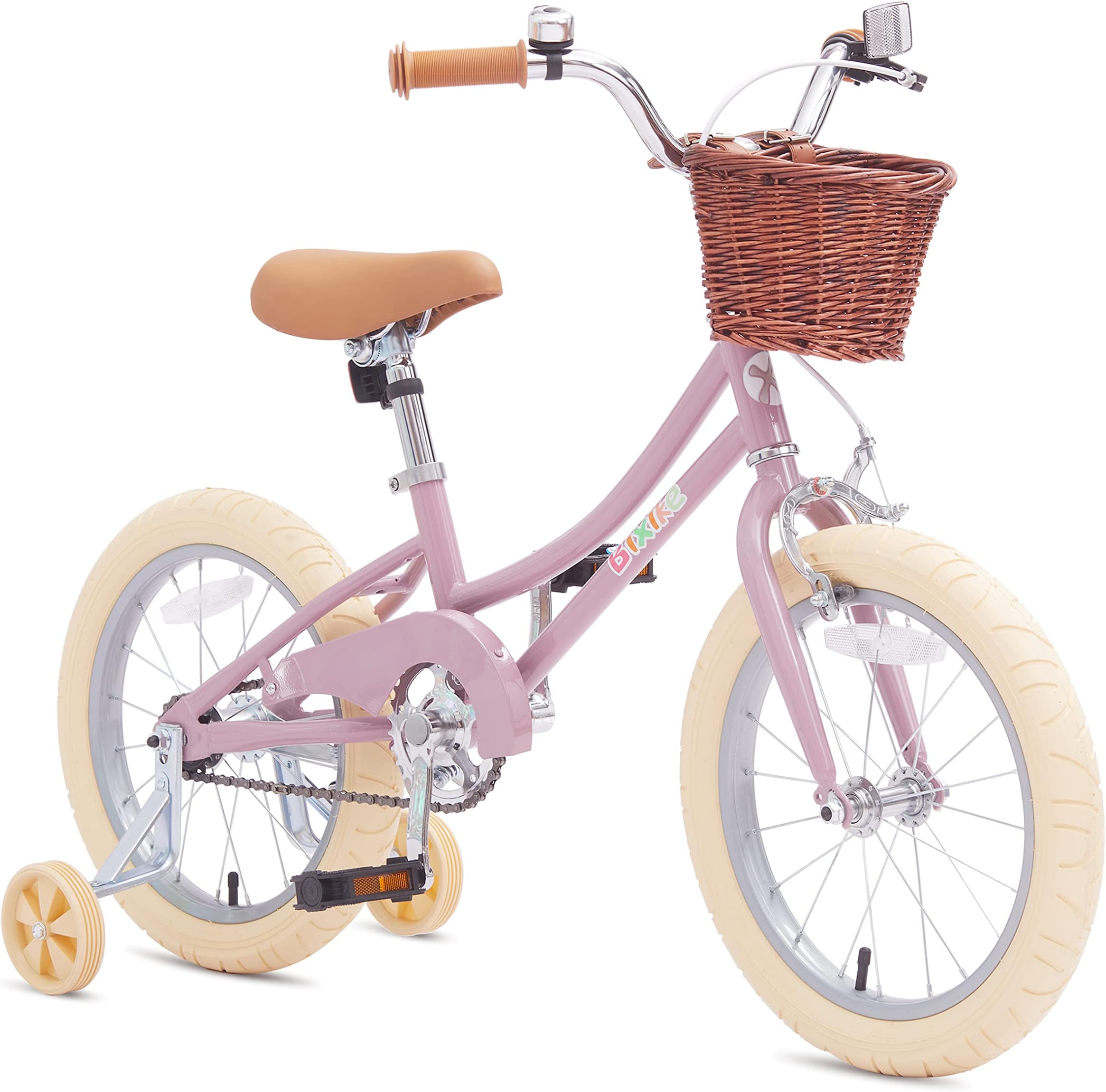 Retro Design Girls Bike with Basket for 3-13 Years Old Kids, 14 16 18 Inch Kid Bicycle for Girls with Training Wheels, 20 Inch with Kickstand but no Training Wheels, Multiple Colors