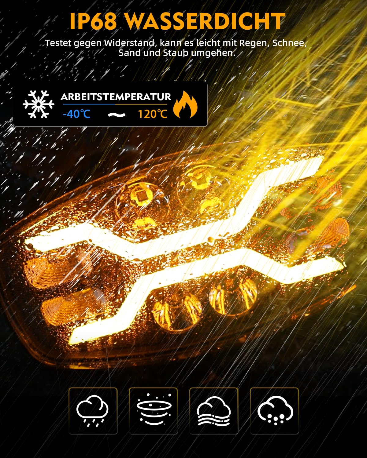 CO LIGHT 2PCS 10inch LKW LED Arbeitsscheinwerfer mit gelber LED Fernscheinwerfer 80W 36000LM IP68 Zusatzscheinwerfer 12v 24v Geeignet für schwere LKWs, Traktor, Lastwagen, Geländewagen, Traktoren