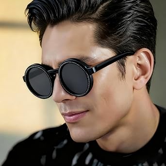 Polarized Adjustable Sunglasses HD Retro Round Glasses with ND Filter Lenses for Fishing/Street Photography Men Women