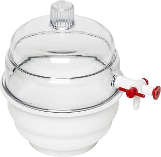 SP Bel-Art Space Saver Vacuum Desiccator: 0.09 cu ft Flat Dome, Airtight Seal, 24-Hour Vacuum Hold for Lab Sample Protection