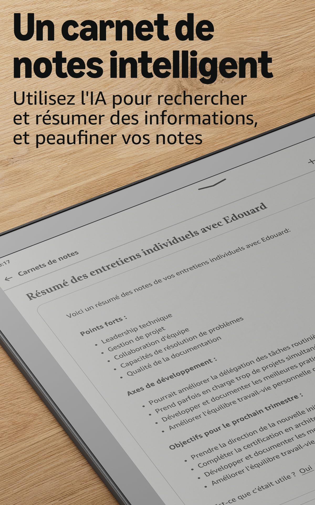 Amazon Kindle Scribe 16 Go sans éclairage avant (nouvelle génération) : écran 11" effet papier ; plus fin, léger et rapide ; écrivez dans le carnet de notes intégré, les documents et les livres