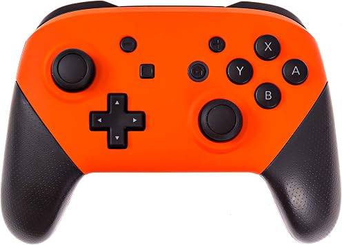 Custom Soft Touch Wireless Pro Controller for Nintendo Switch - Soft Touch Feel, Added Grip, Neon Orange Color - Compatible with Nintendo Switch, Switch 2, Switch Lite