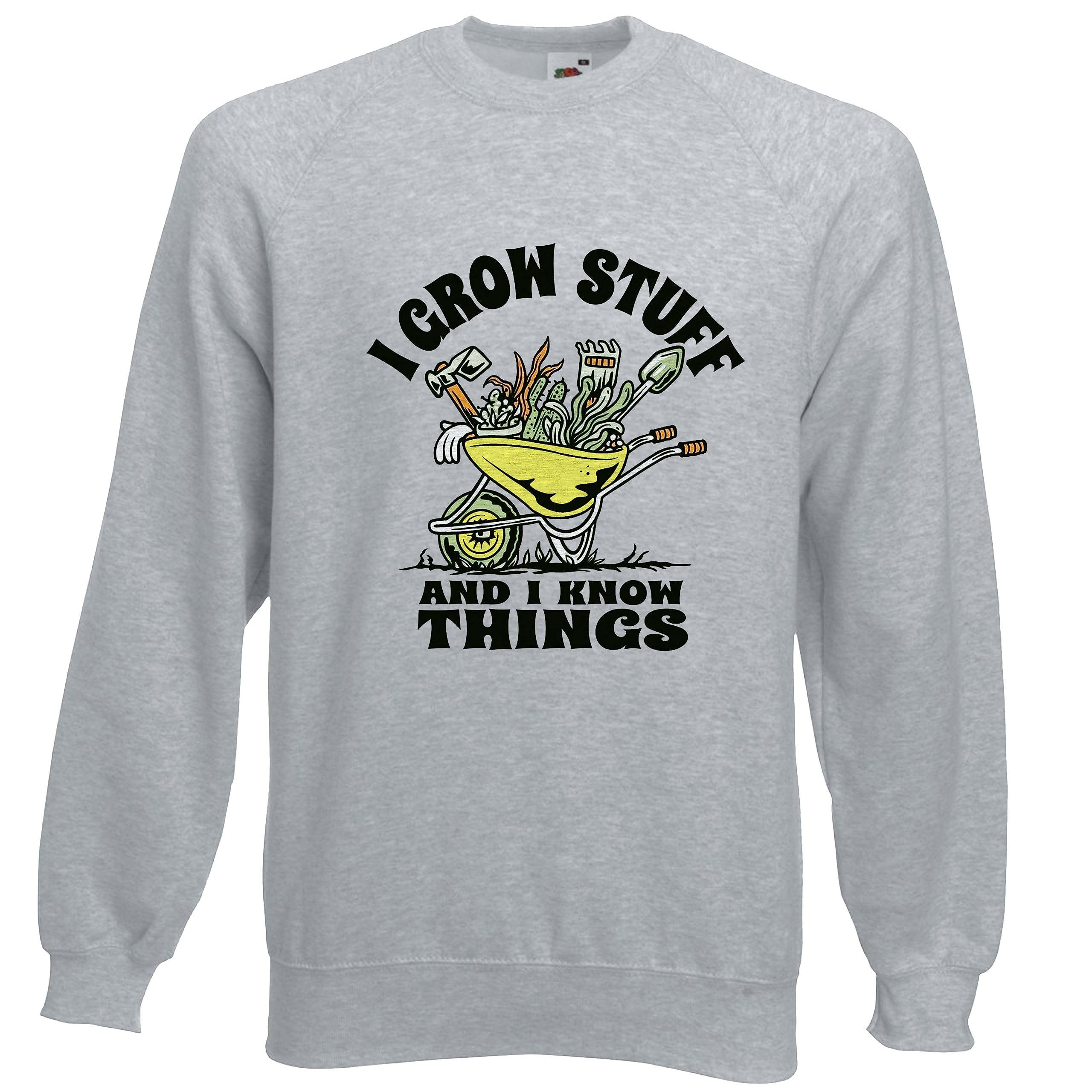 Viper I Grow Stuff And I Know Things Gardener's Sweatshirt (GREY, M)