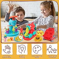 Vista 7 de 3 in 1 Color Dough Sets for Kids Ages 3-4-8, Dough Tools Accessories Kit, Ice Cream Playset Noodle Hamburger Maker, Pretend Play Kitchen Creations