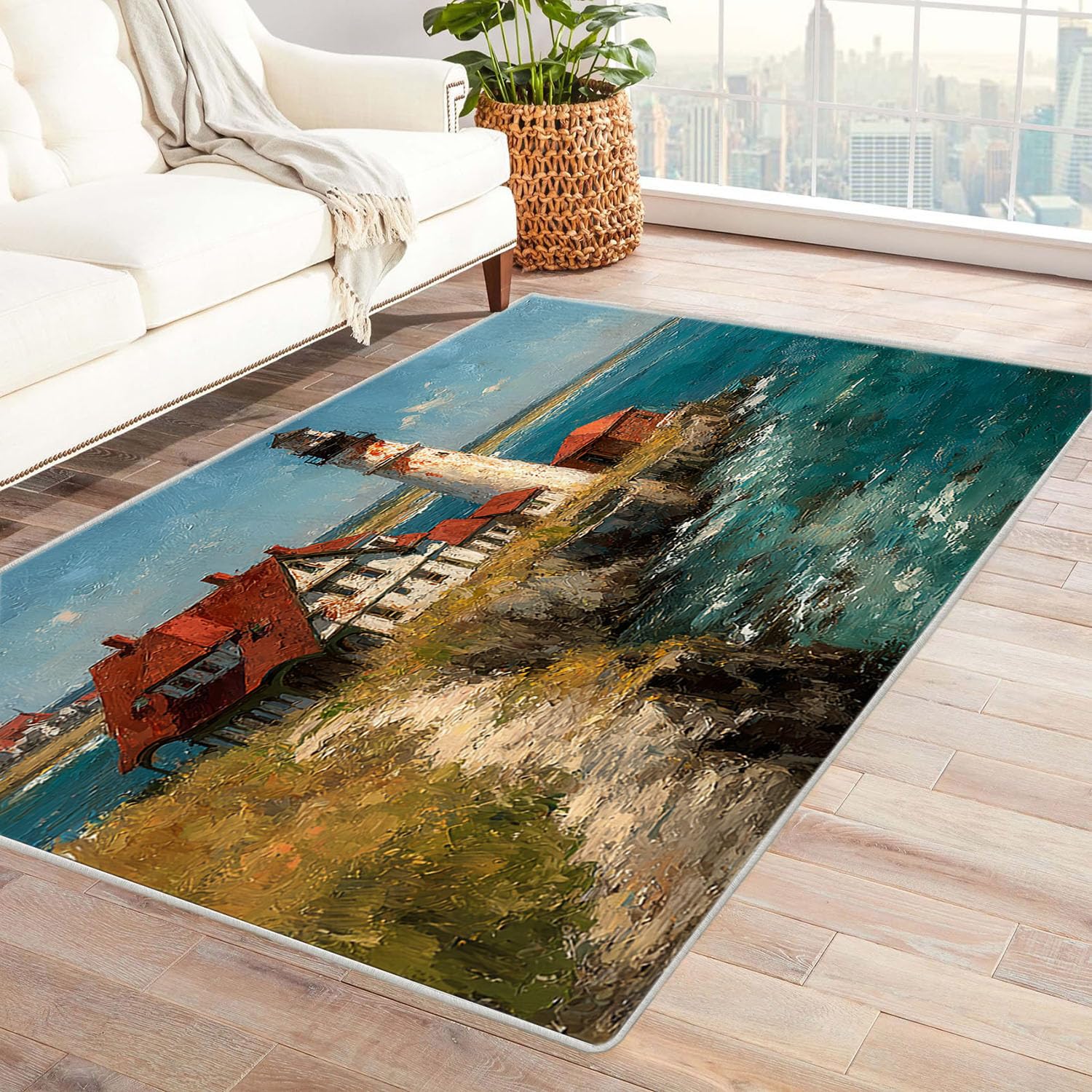 Tapis de salon marron 240x300cm lavable en machine pour grand couloir