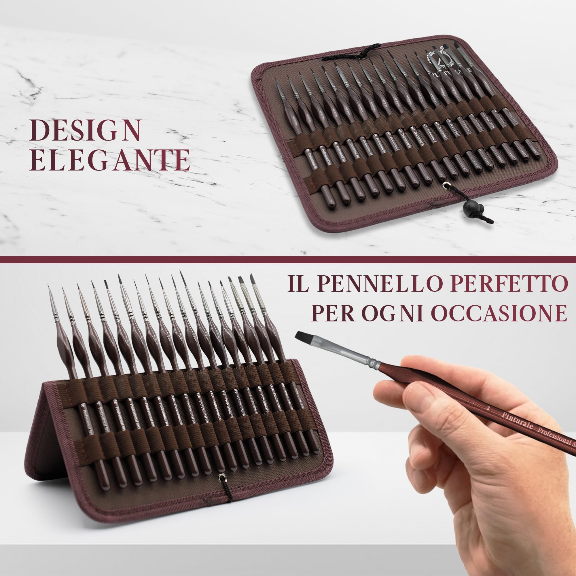 Set 12 Pennelli Professionali Per Pittura - Acrilico E Olio, Manico In Legno, Per Artisti - Foto 9