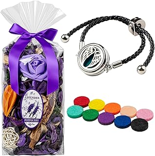 Potpourri Bags & Essential Oil Bracelet Set, Lavender Scented Potpourri ...