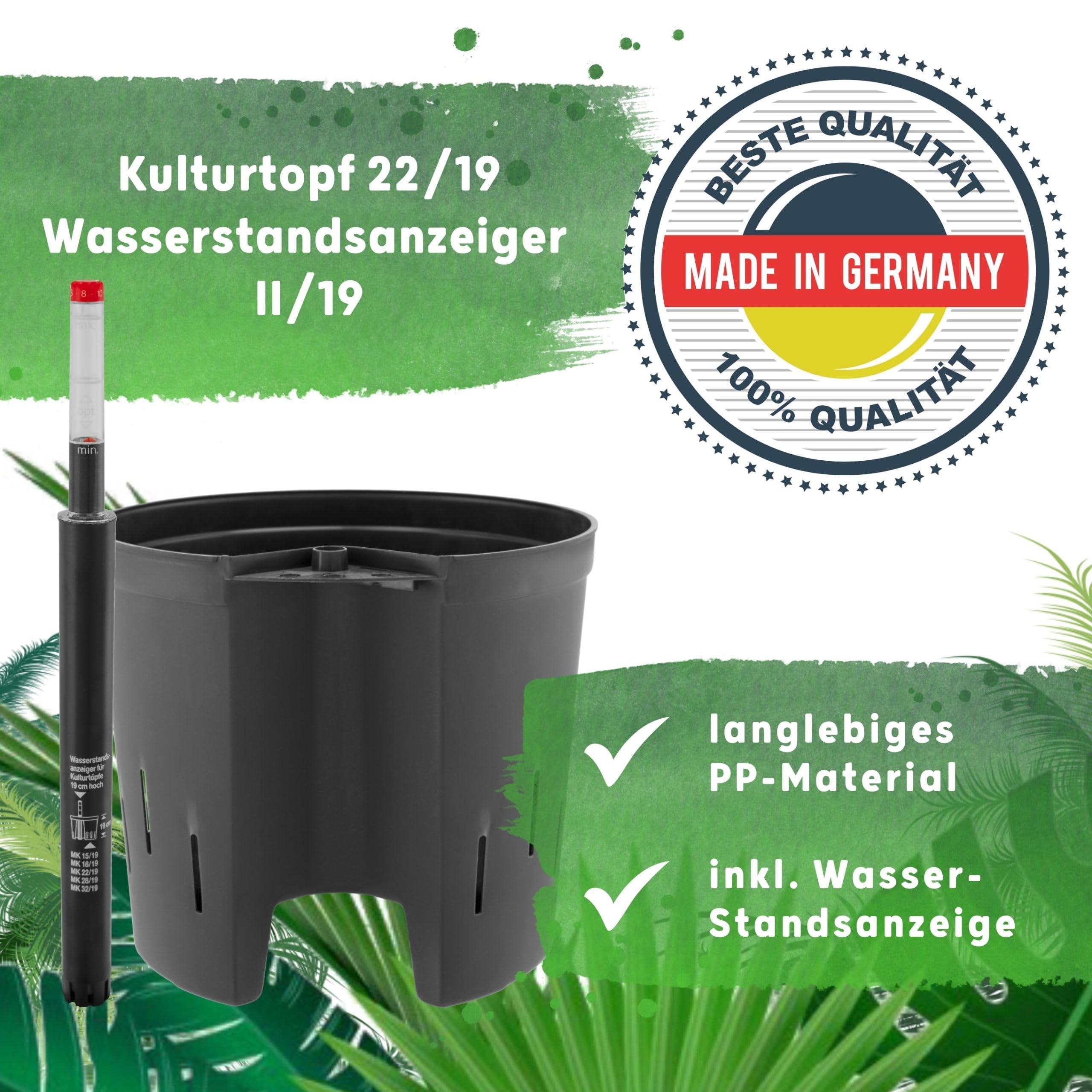 Leni Classic Hydrokultur Komplett-Set Ø 26 cm Höhe 22 cm 2er-Pack Grau