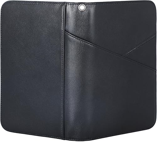 Miniatura 7 de Polare - Soporte para pasaporte de piel de napa con cremallera YKK con bloqueo RFID, organizador de documentos de viaje, funda para 2 pasaportes