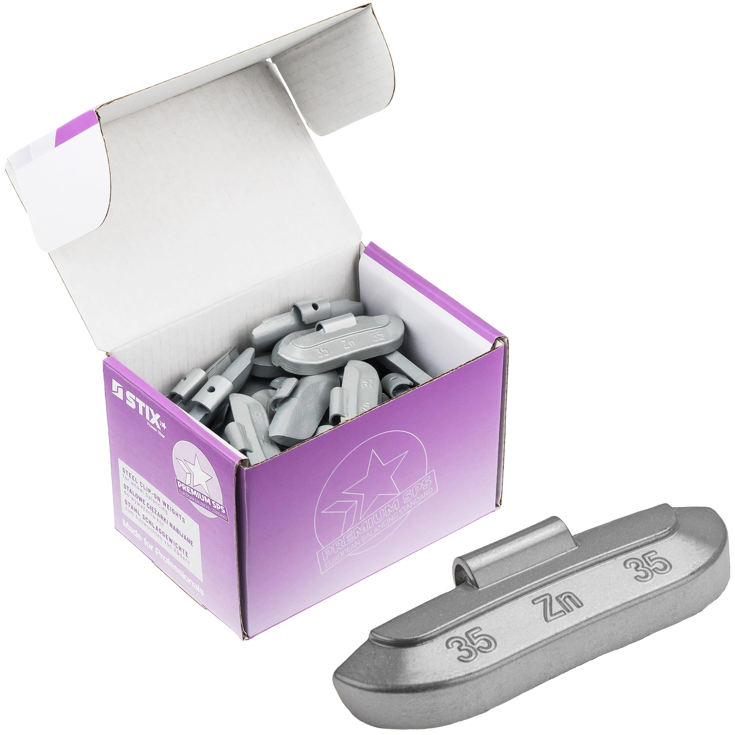 Stix 50 pesas de impacto de 35 g para llantas de acero – Pesos de equilibrio de zinc ZN/S – Pesos de equilibrio para neumáticos y ruedas – Pesos de rueda — view 2