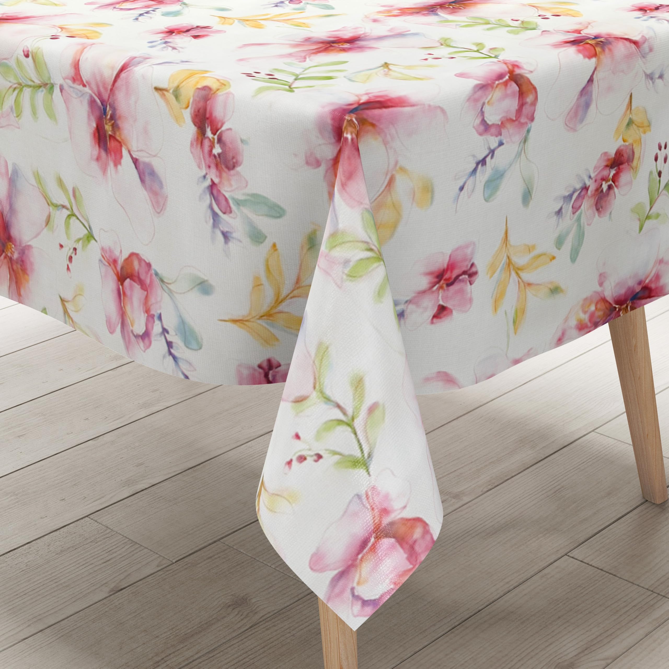 Nappe en toile cirée haut de gamme magnolia aquarelle expédiée sans plis