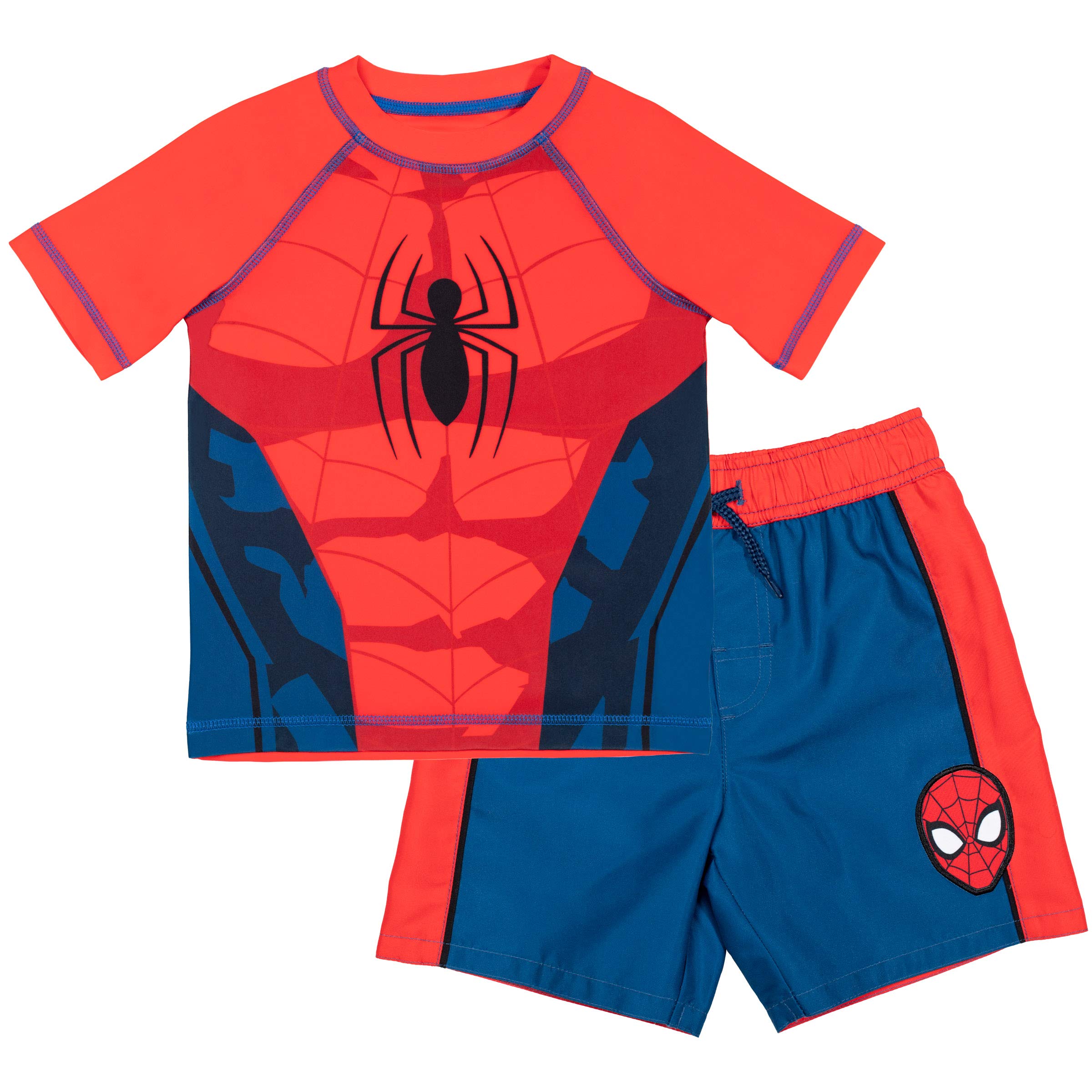 MarvelUPF 50+ Pullover Rash Guard and Swim Trunks Outfit Set Toddler to Big Kid Sizes (2T - 18-20)