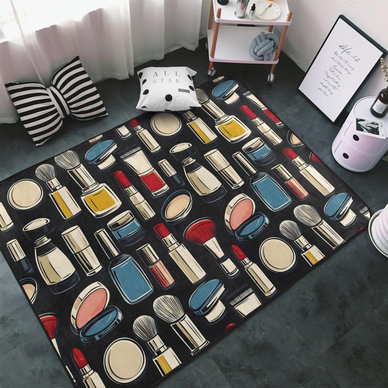 Tapis d'intérieur lavable et antidérapant pour salon et chambre 100x150 cm