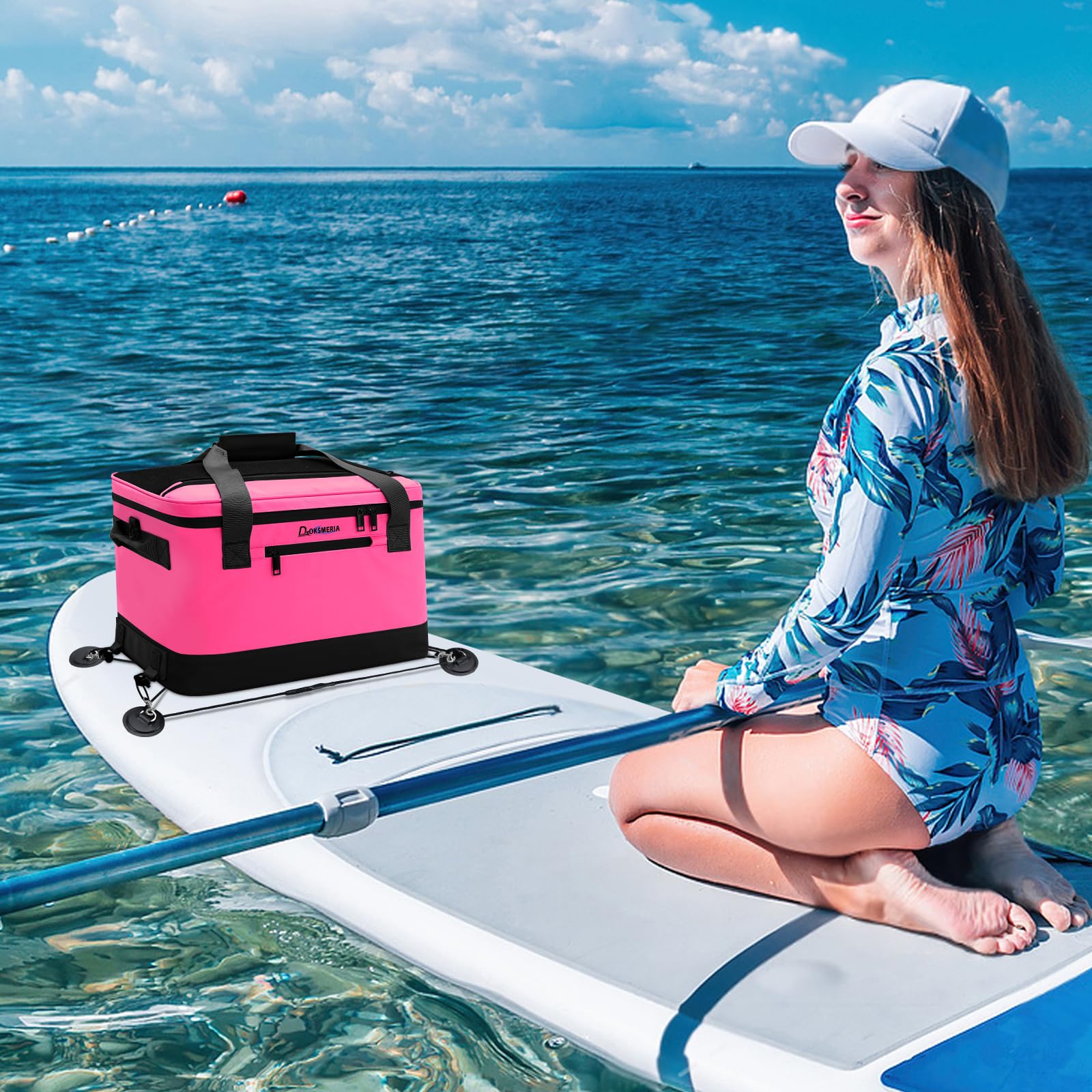 Planche de paddle étanche - Super capacité - Avec bandoulière et 6 clips de corde élastiques - Poche pour accessoires - Pour stand up paddle et kayak