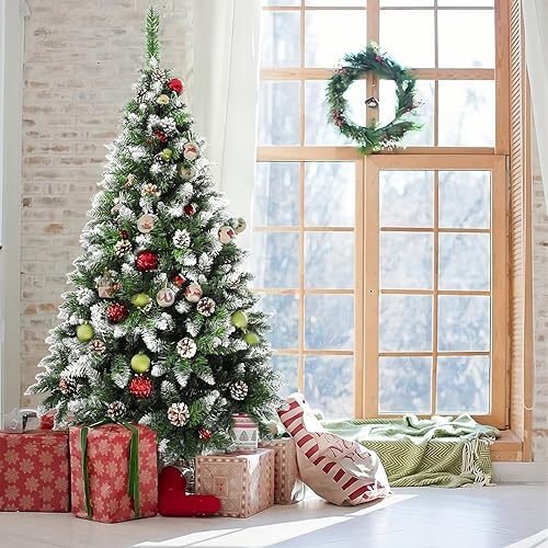 Miniatura 6 de MuRealy Árbol de Navidad de 4 pies  Pino de Navidad artificial de alta calidad con bisagras sin iluminación con 300 puntas de ramas de PVC, diseño