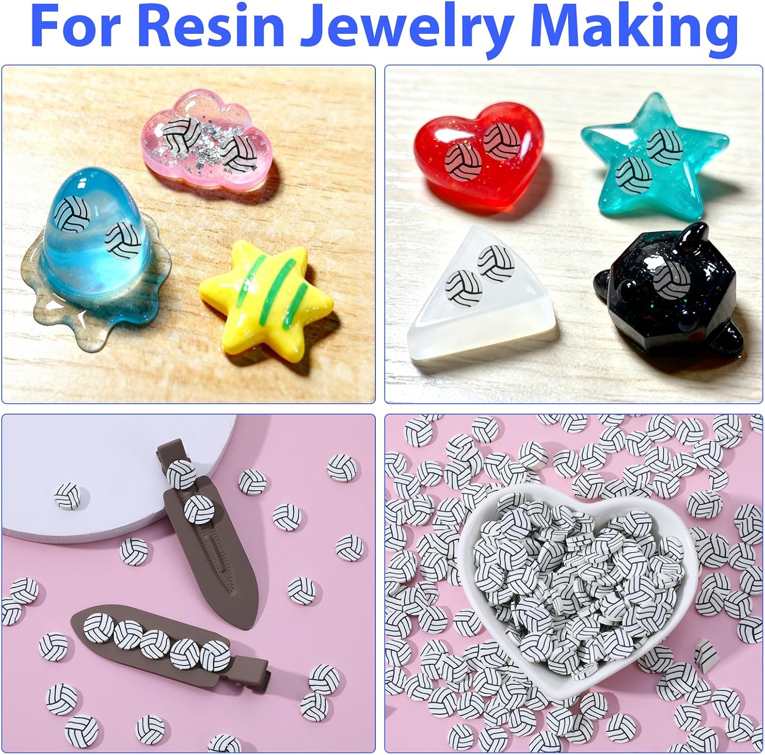 50g Mini Volleyball Polymer Clay Slices, Sports Polymer Clay Cutters, Tiny Clays Volleyball Pieces, Sports Sprinkles Ball for Jewelry Making, Nail Art, DIY Craft, Earrings, Sporty Decor,