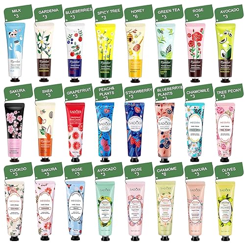 Miniatura 4 de YUEONEWIN Set de 76 regalos de crema de manos para mujeres, loción hidratante de manos a granel para manos secas y agrietadas, mini crema de manos