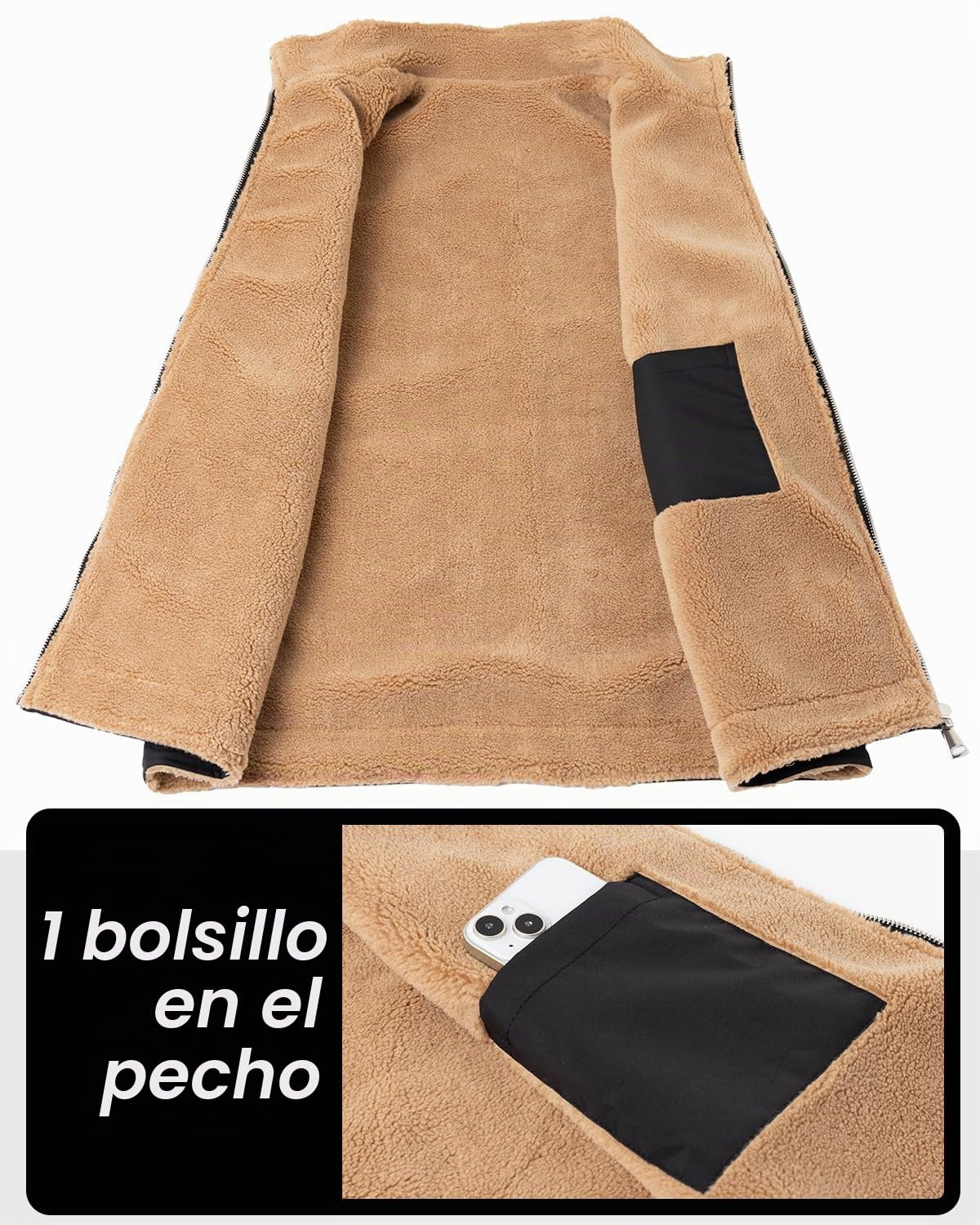 Chaleco de Invierno para Hombre Forro Polar Cálido Chaqueta sin Mangas Otoño Bodywarmers Abrigo Exteriores Chaleco