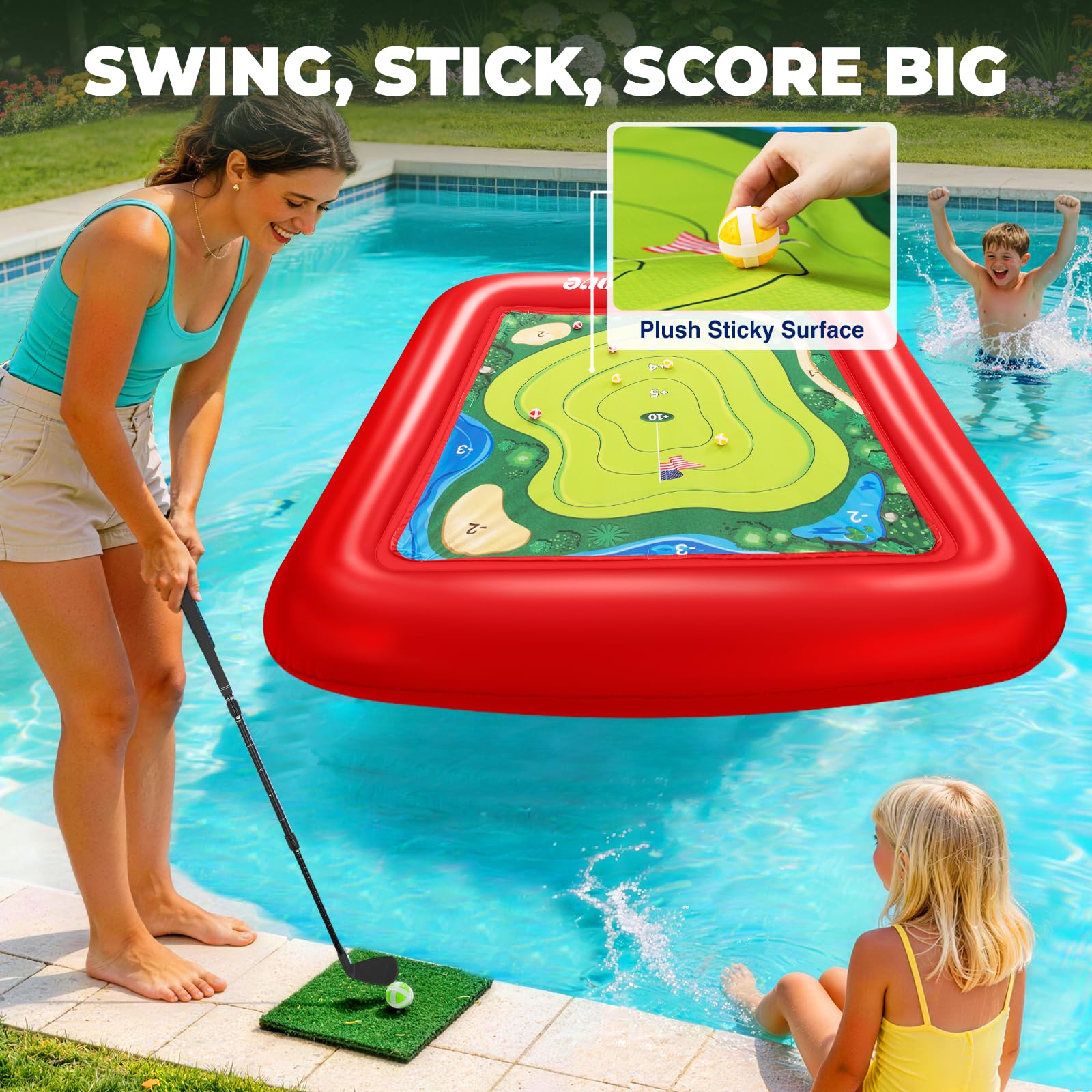 Diana de golf inflable gigante: objetivo de 6.5 pies para diversión en el patio trasero y la piscina
