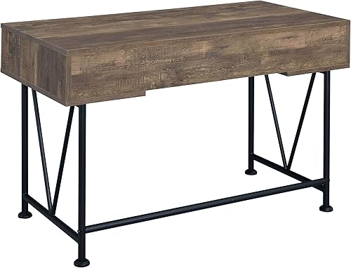 Vista 16 de Coaster Furniture - Escritorio antiguo color nuez moscada con patas en forma de V, Madera