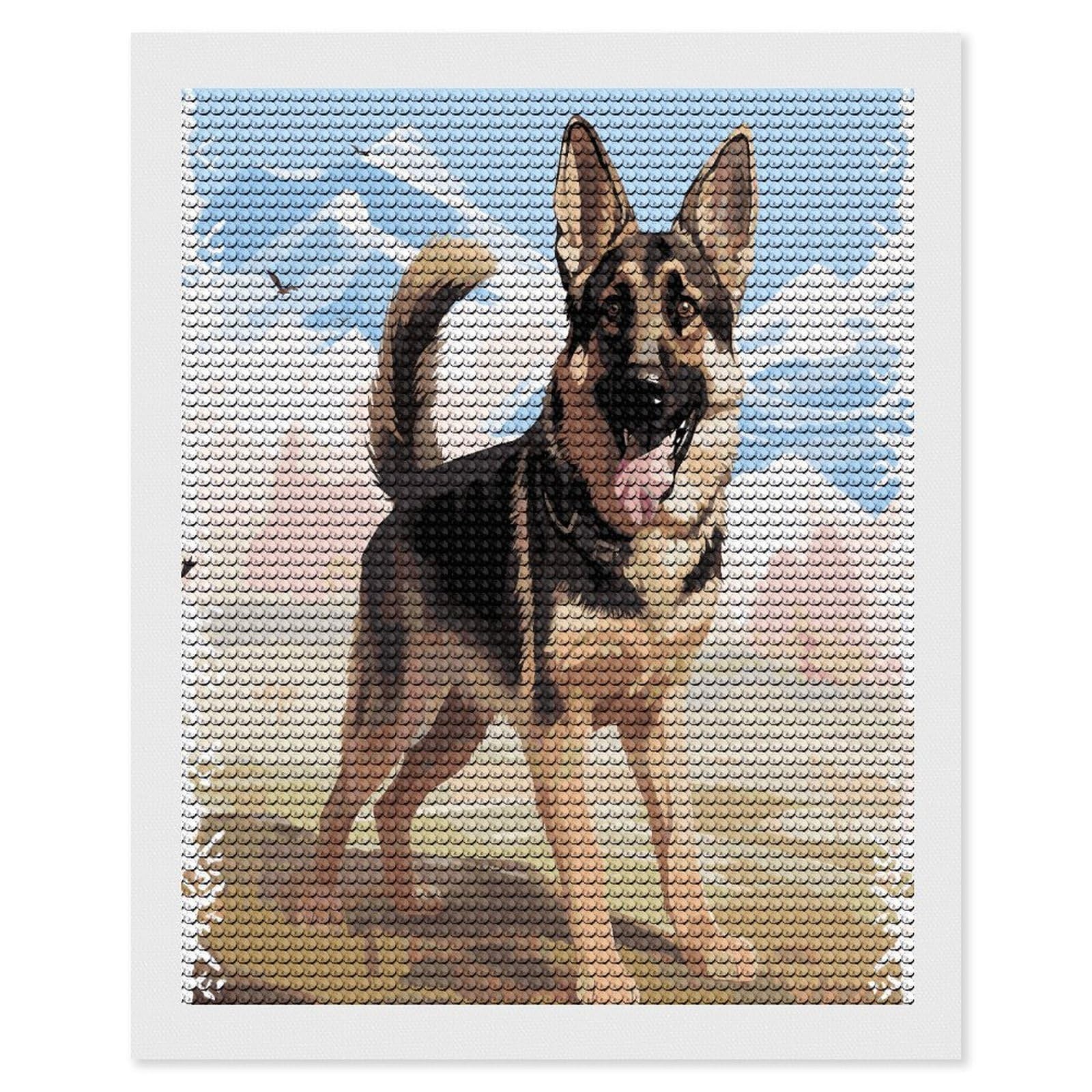 JTREHY German Shepherd Dog Lovers Diamond Art Kits Personalized DIY Round Diamond Painting Kits for Beginner Full Drill Diamonds Dots Paintings for Adults Gem Art Crafts Home Decor