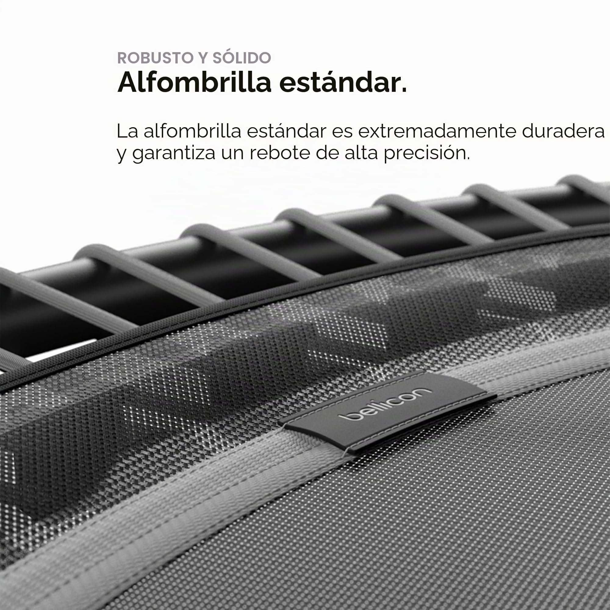 bellicon Trampolín Fitness 100-125 cm | Patas de Tornillo Resistentes y suspensión de Anillo de Cuerda de hasta 150 kg (Extra Fuerte) | Marco de 3 Piezas | Fabricado en Alemania
